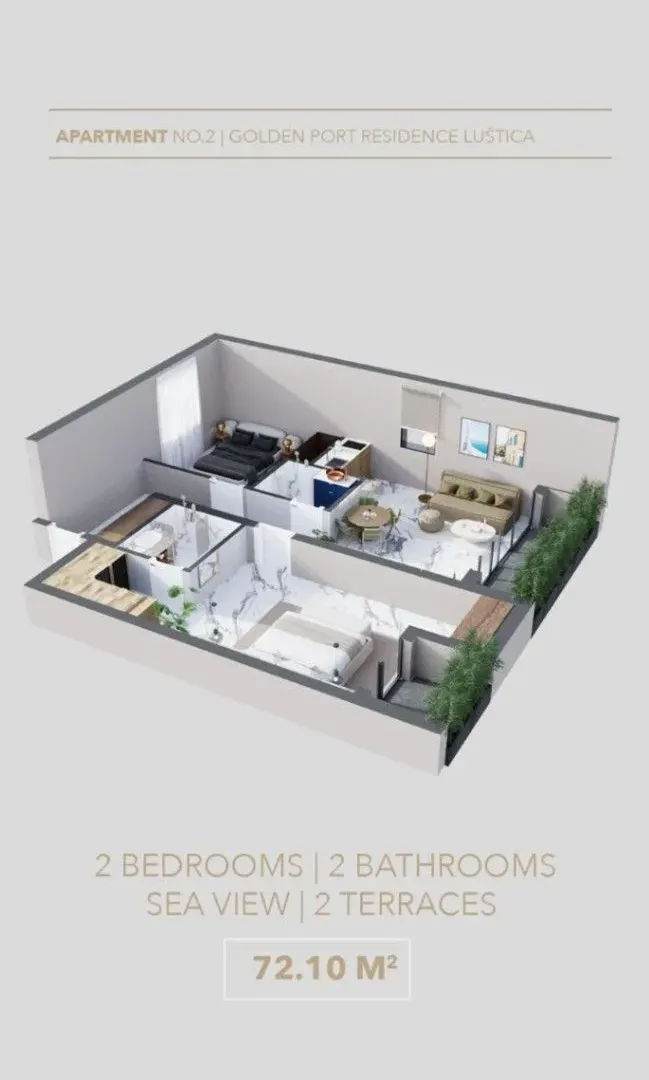 Prodaja, jednosoban stan, 31m², Radovići, Tivat