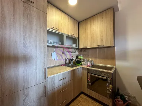 Manja kuhinja sa drvenim elementima i ugrađenom rernom. - image 8