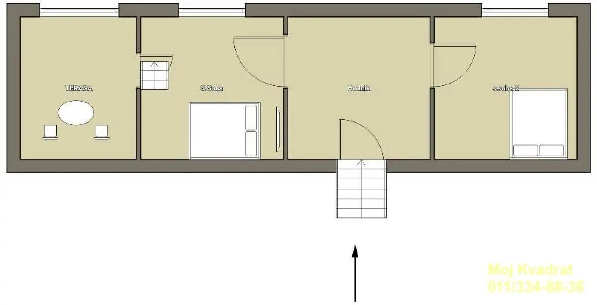 Prodaja, dvosoban stan, 53m², Savski Venac, Beograd