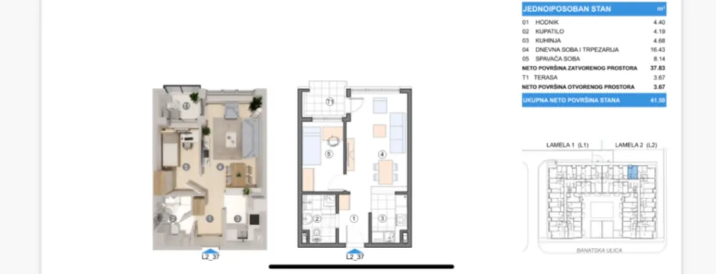 Prodaja, dvosoban stan, 41m², Zemun Save Kovačevića, Zemun Sve Podlokacije