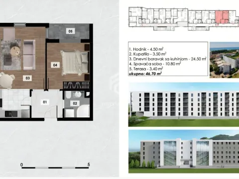 Prodaja, jednosoban stan, 47m², Ilino, Bar - image 2