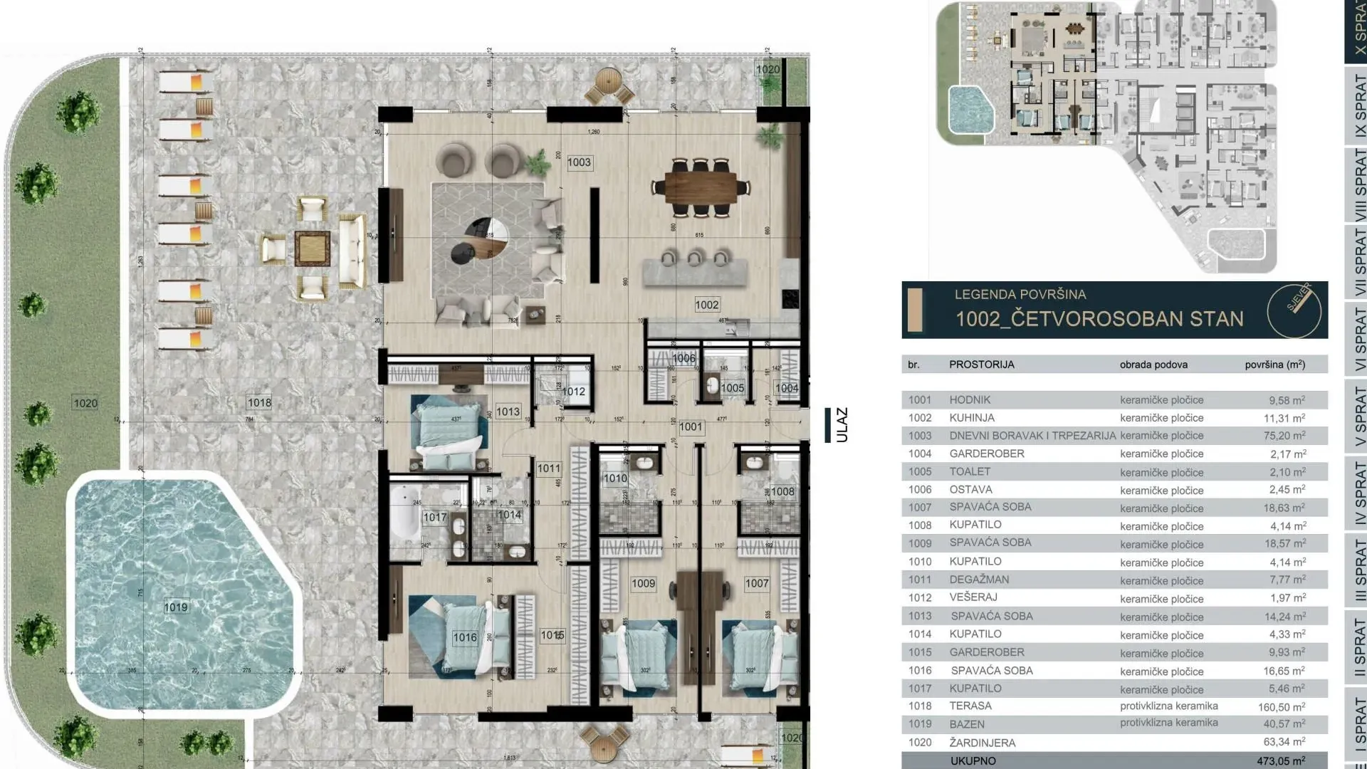 Sale, four bedroom apartment, 473m², Ilino, Bar