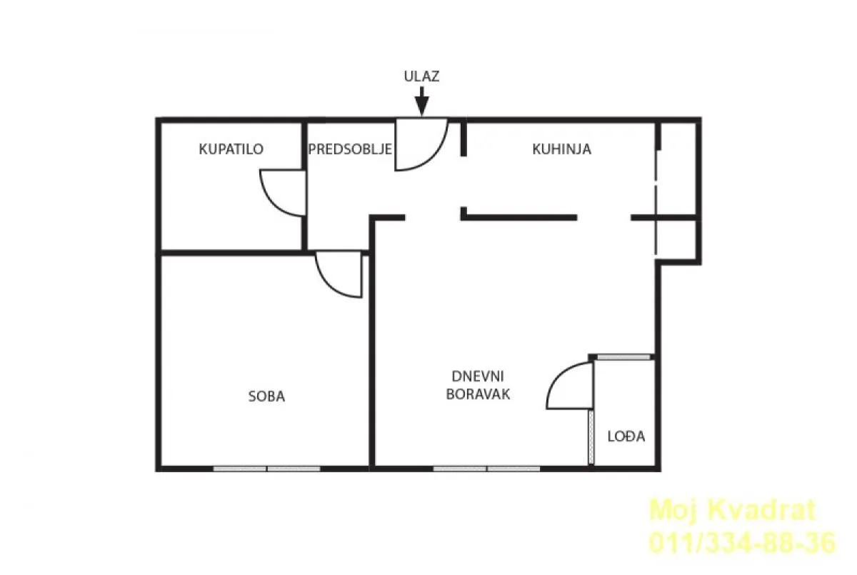 Prodaja, dvosoban stan, 44m², Stari Grad, Beograd