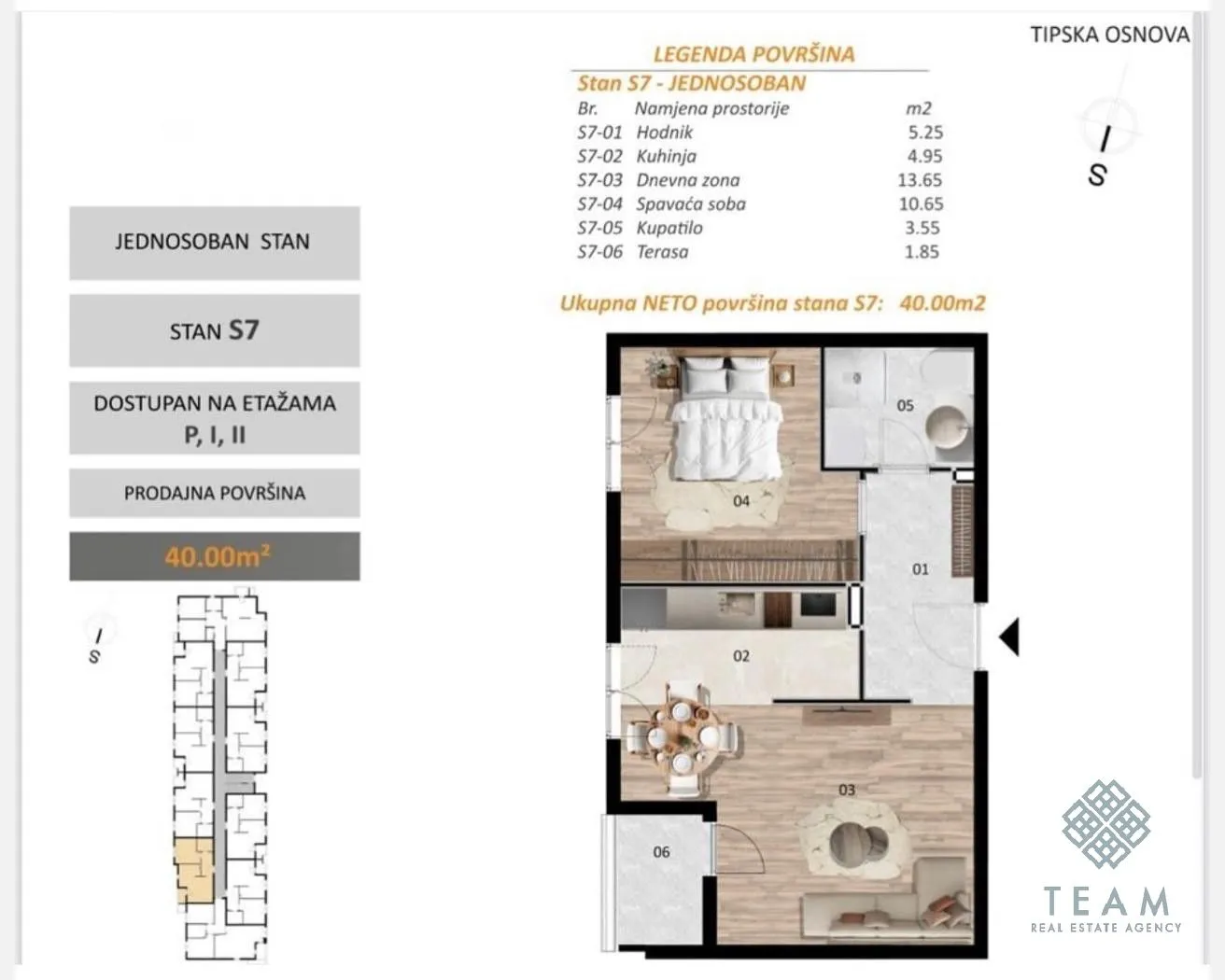 Prodaja, jednosoban stan, 40m², Zabjelo, Podgorica