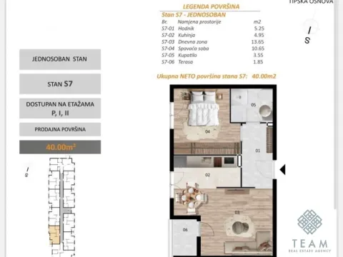 Prodaja, jednosoban stan, 40m², Zabjelo, Podgorica - image 3