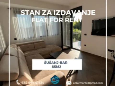 Izdavanje, dvosoban stan, 85m2, Šušanj, Bar Izdavanje, dvosoban stan, 85m2, Šušanj, Bar