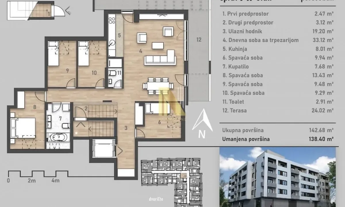Sale, apartment, 142m², Salajka, Novi Sad Sve Podlokacije