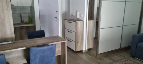 Pogled na deo dnevnog boravka sa trpezarijskim stolom i kuhinjom u pozadini. - image 19