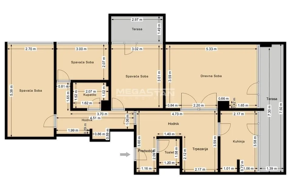 Prodaja, trosoban stan, 100m², Kanarevo Brdo, Beograd