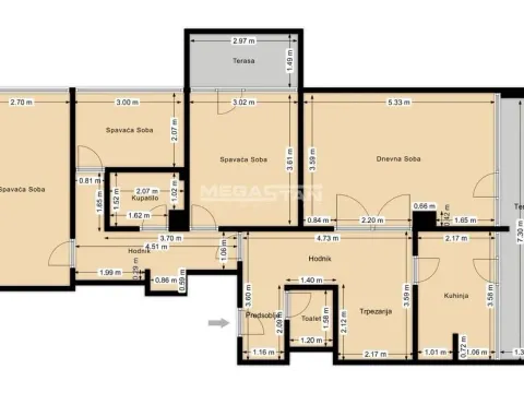 Sale, three bedroom apartment, 100m², Kanarevo Brdo, Beograd