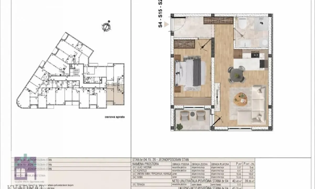 Prodaja, jednosoban stan, 42m², Obrenovac, Beograd