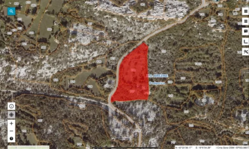 Prodaja, plac, 6500m², Brežine, Podgorica