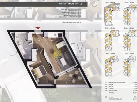 Sale, one bedroom apartment, 52m², Bečići, Budva - image 13