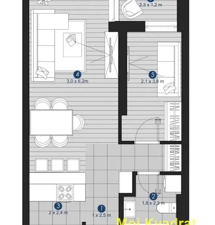 Prodaja, dvosoban stan, 43m², Autokomanda, Voždovac Sve Podlokacije