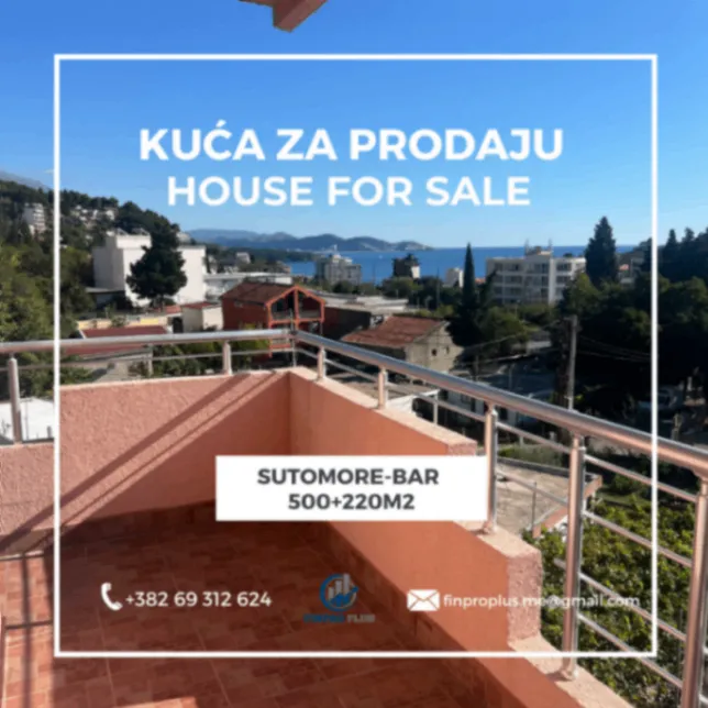 Prodaja, kuća, 500m², Sutomore, Bar