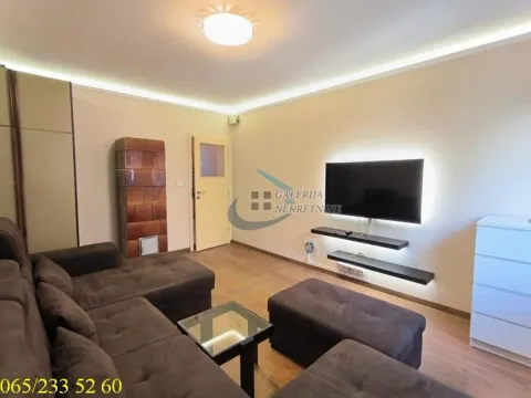 Dnevna soba sa garniturom, televizorom i kaljavom peći. - image 3
