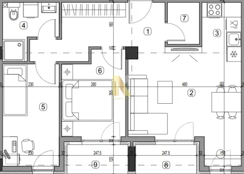 Osnova stana sa rasporedom prostorija i dimenzijama. - image 5