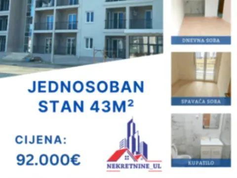 Prodaja, jednosoban stan, 43m², Zabjelo, Podgorica