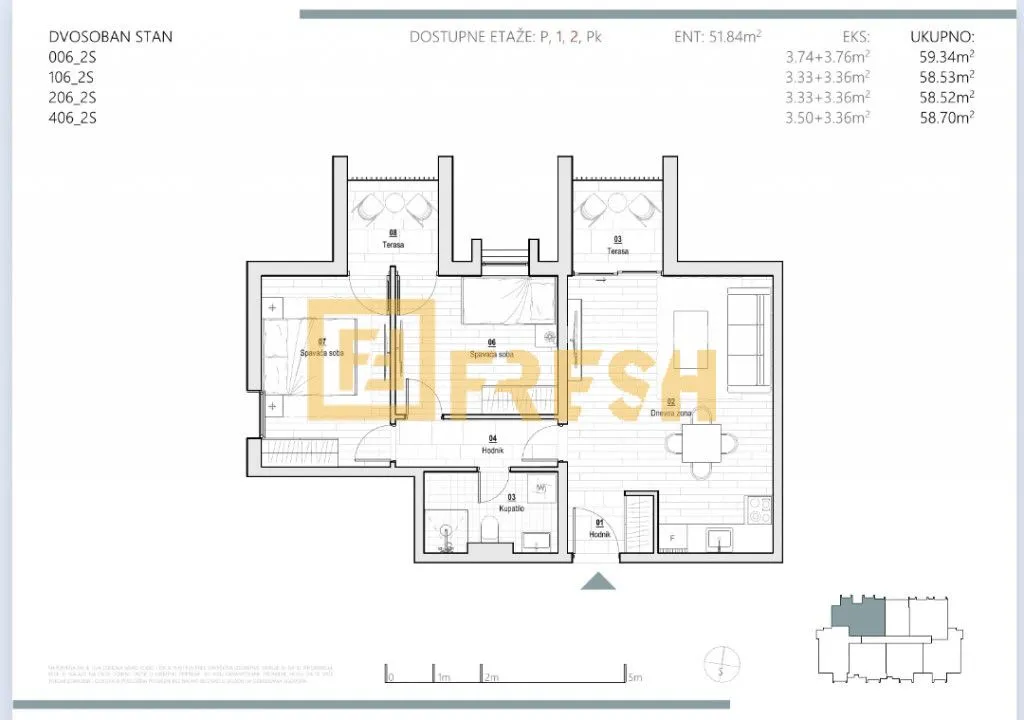 Sale, two bedroom apartment, 59m², Kolašin, Crna Gora