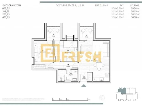 Prodaja, dvosoban stan, 59m², Kolašin, Crna Gora - image 9
