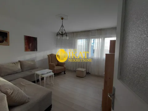 View of the bright living room with a sofa and large windows. - image 11