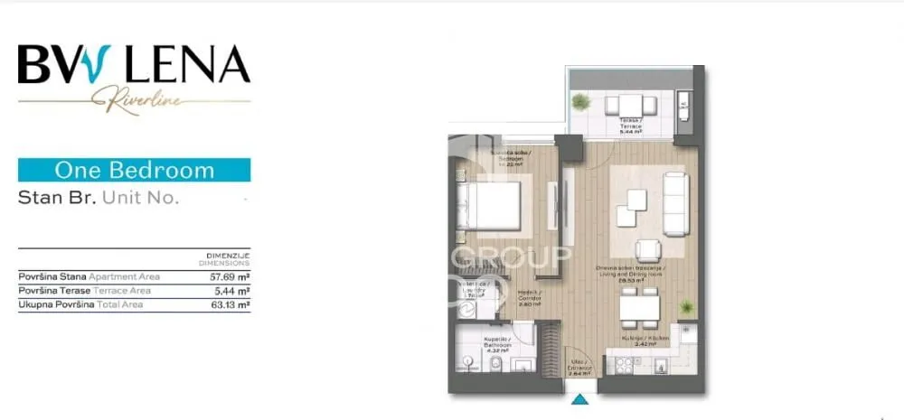 Sale, two bedroom apartment, 63m², Savski Venac, Beograd