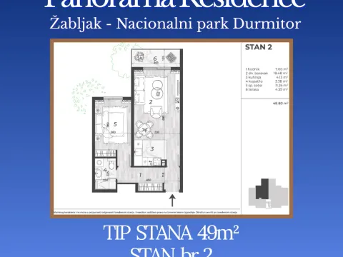Prodaja, dvosoban stan, 49m², Centar, Žabljak - image 7
