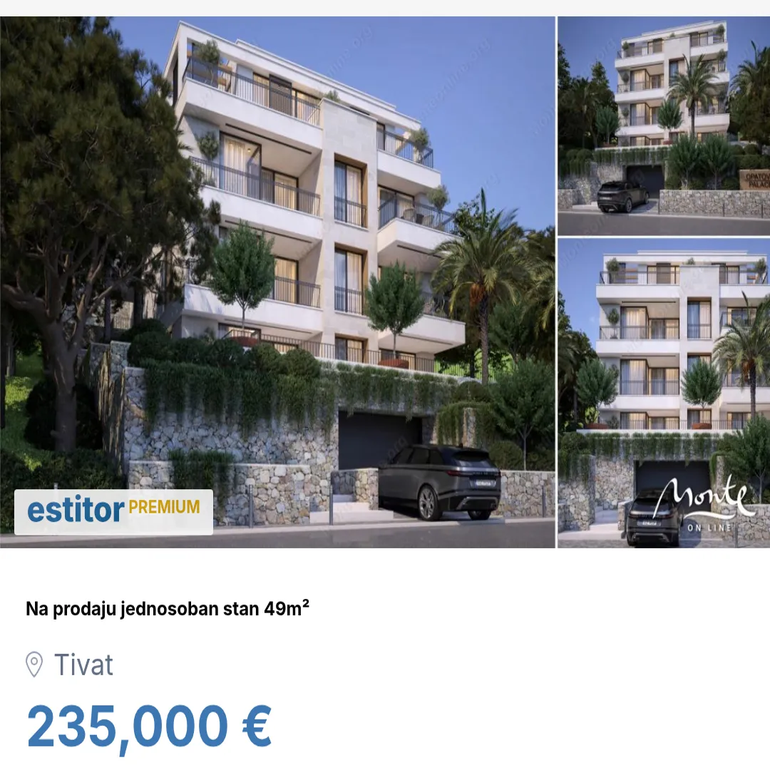 Prodaja, jednosoban stan, 49m², Tivat, Crna Gora