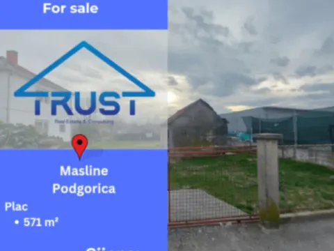 Prodaja,  zemljište, 571m2, Masline, Podgorica