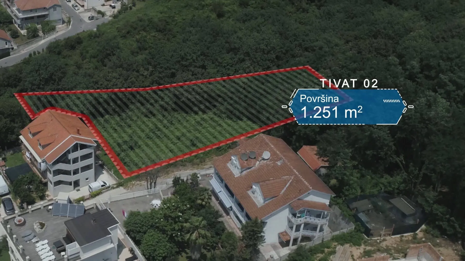 Prodaja, plac, 1251m², Seljanovo, Tivat
