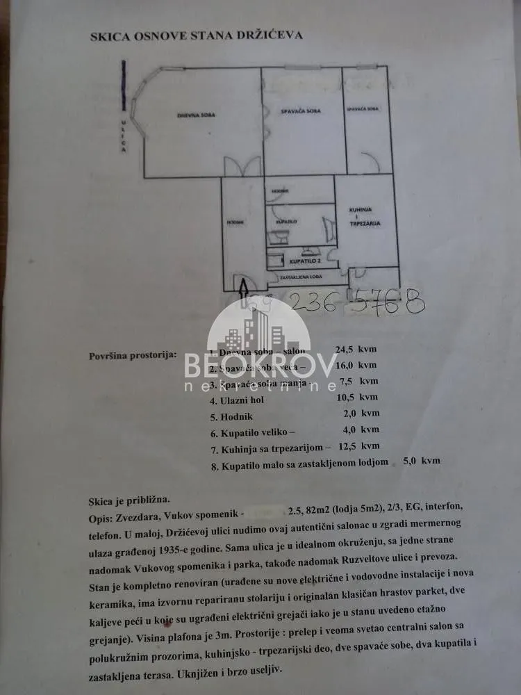 Izdavanje, trosoban stan, 82m², Vukov Spomenik, Zvezdara Sve Podlokacije