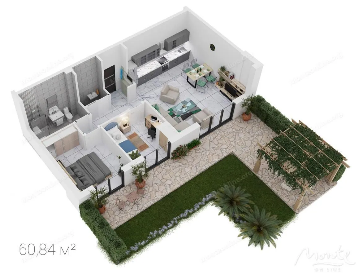Prodaja, jednosoban stan, 46m², Dobrota, Kotor
