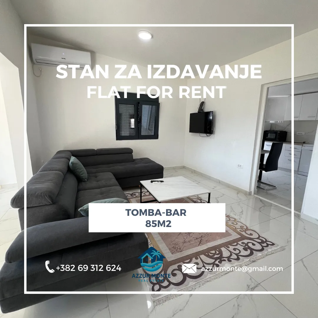 Rent, two bedroom apartment, 85m², Tomba, Bar