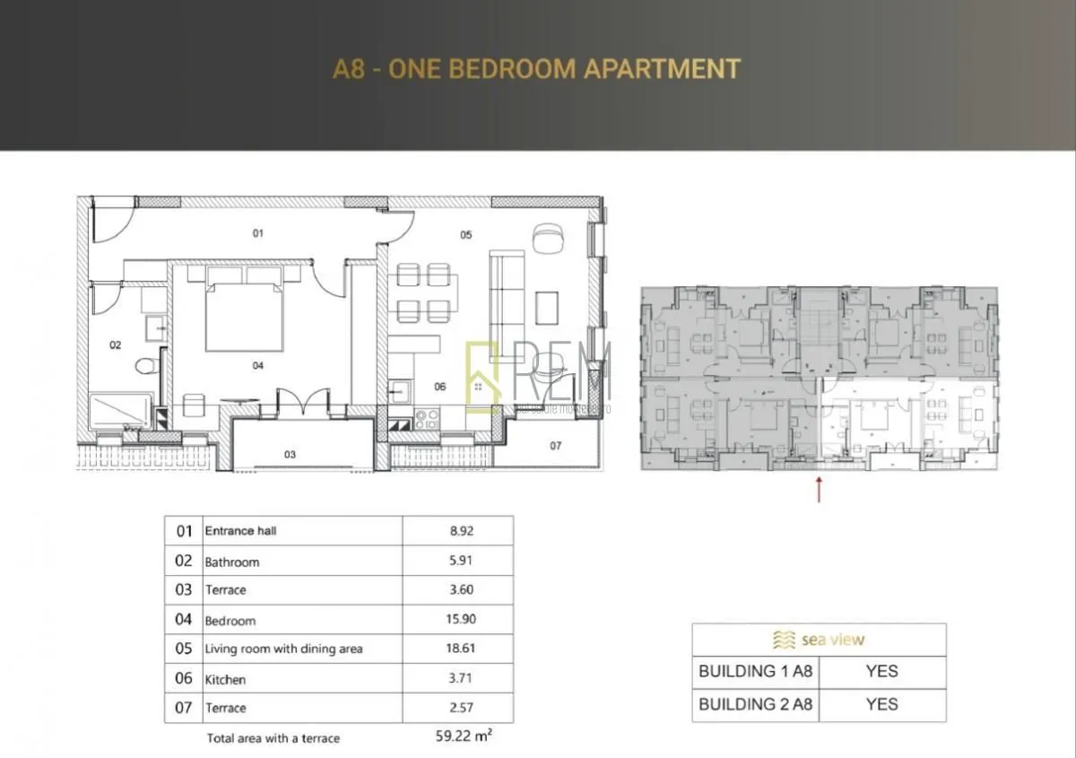 Prodaja, jednosoban stan, 49m², Risan, Kotor