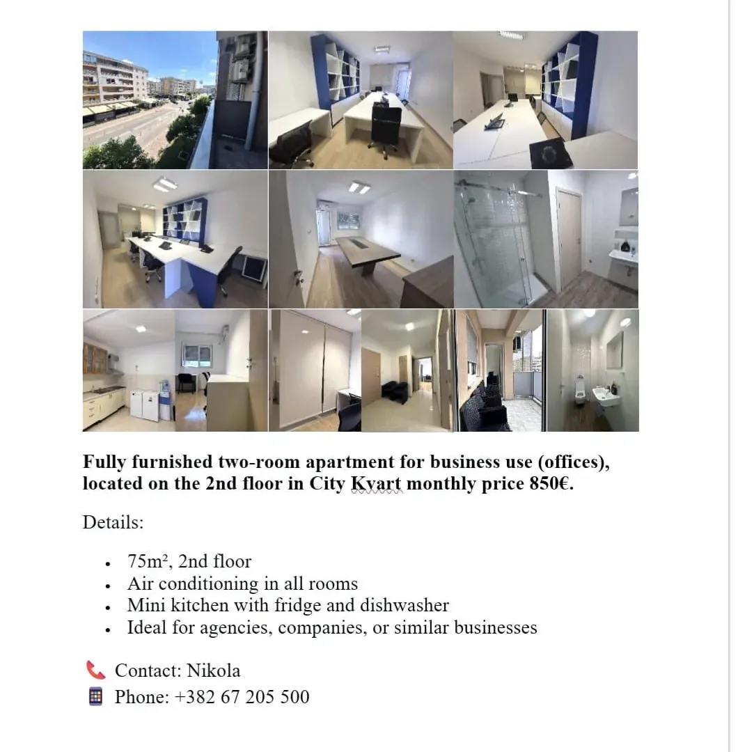 Rent, three bedroom apartment, 75m², City Kvart, Podgorica