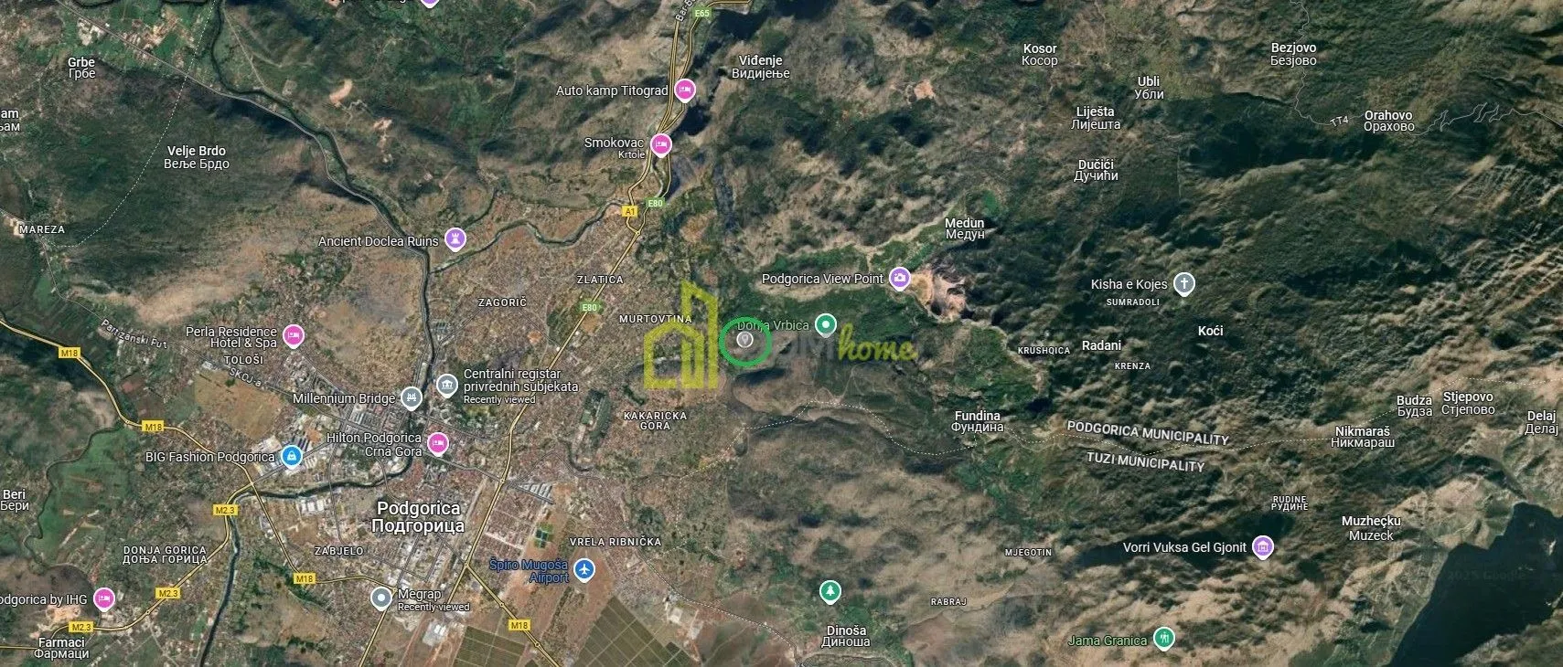 Prodaja, plac, 36812m², Doljani, Podgorica