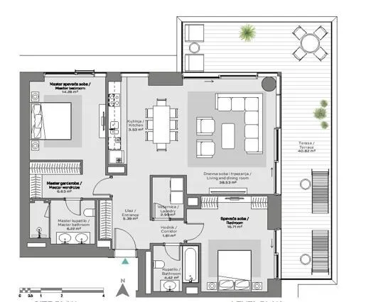 Sale, three bedroom apartment, 141m², Beograd Na Vodi, Beograd