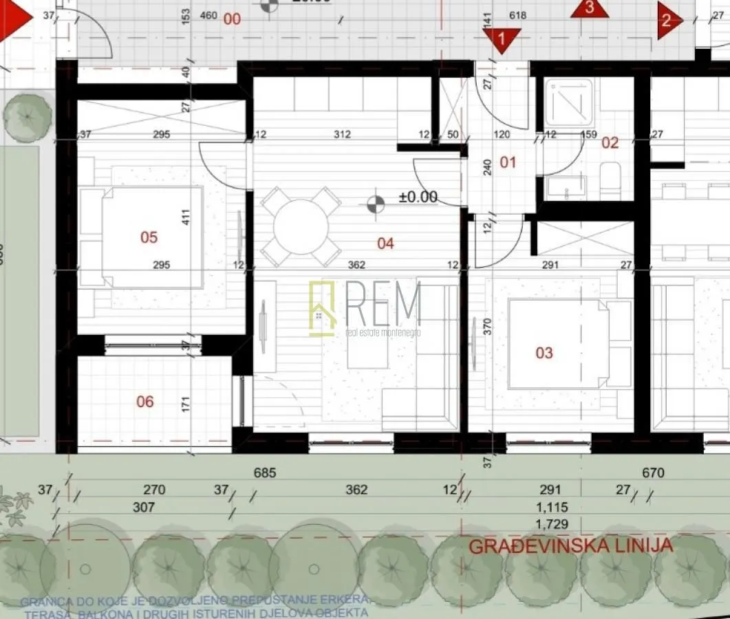 Rent, one bedroom apartment, 45m², Centar, Budva