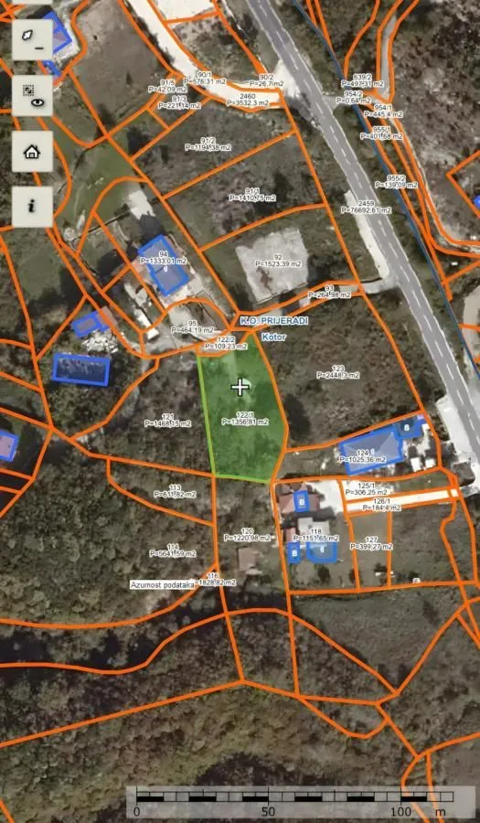 Prodaja, plac, 1366m², Radanovići, Kotor