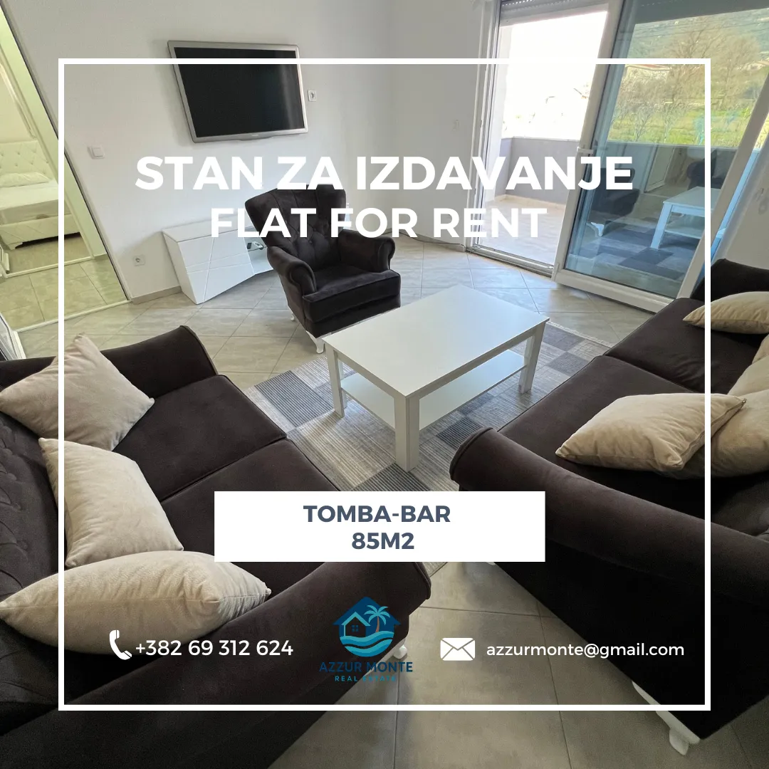 Rent, two bedroom apartment, 85m², Tomba, Bar