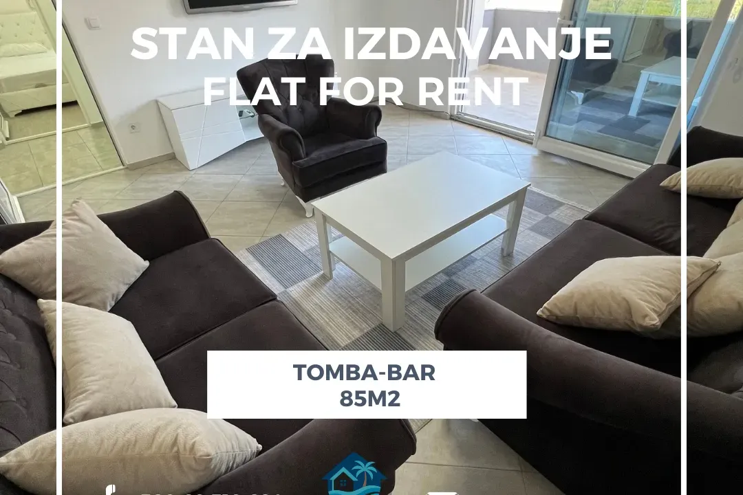 Izdavanje, dvosoban stan, 85m², Tomba, Bar