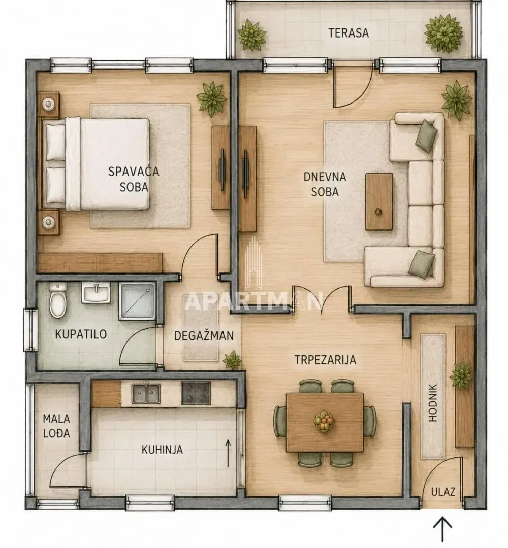Sale, two bedroom apartment, 62m², Novi Beograd Sve Podlokacije, Beograd