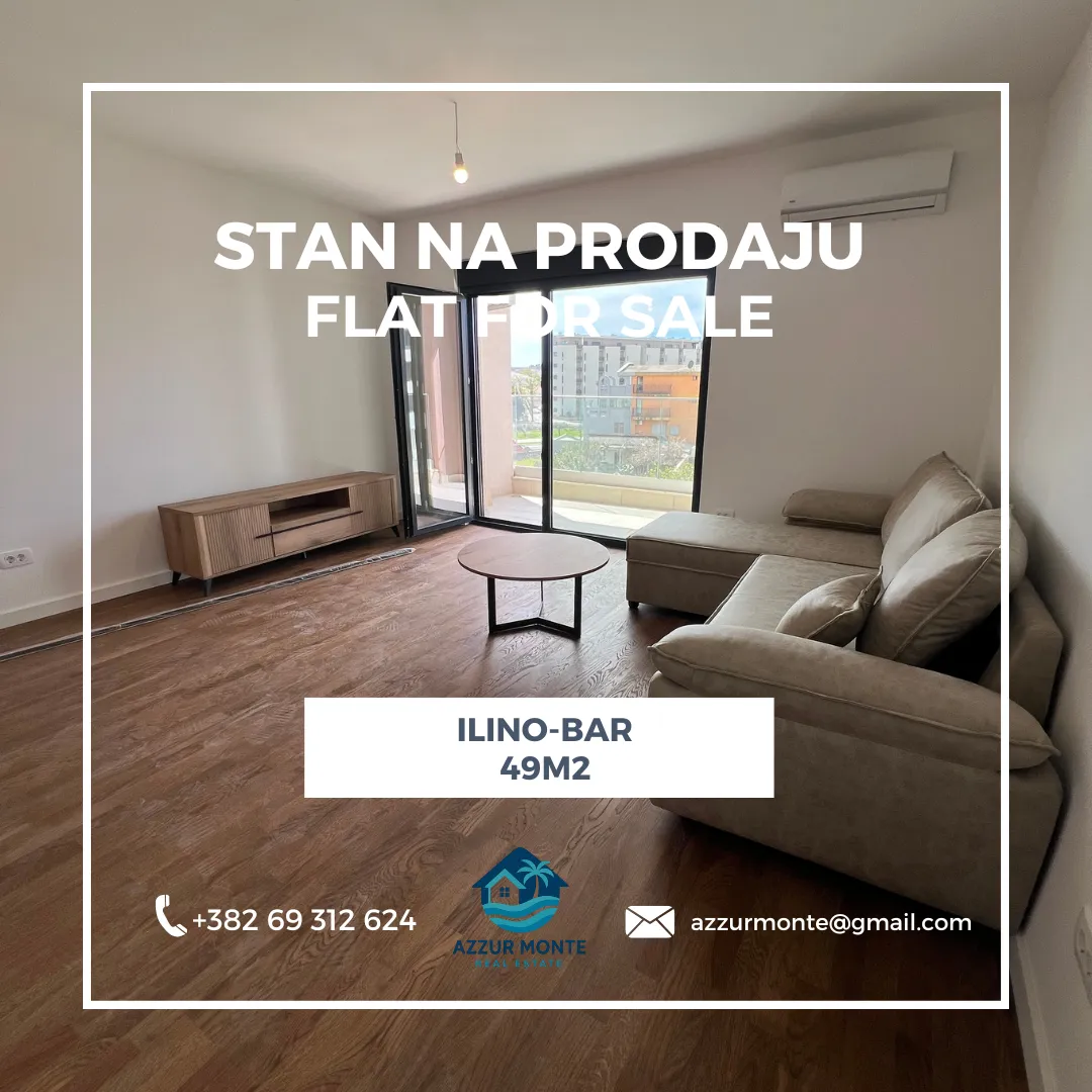 Sale, one bedroom apartment, 49m², Ilino, Bar