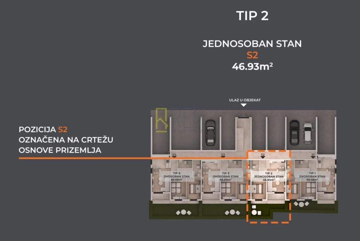Prodaja, jednosoban stan, 47m², Donja Gorica, Podgorica