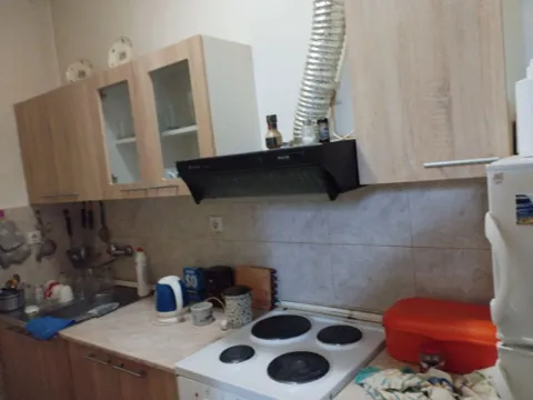 Manja kuhinja sa drvenim elementima i šporetom. - image 10