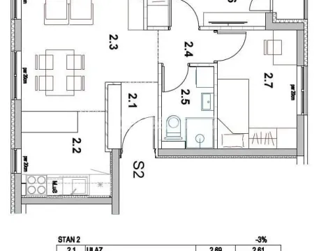 Prodaja, dvosoban stan, 51m², Borča 1, Borča Sve Podlokacije - image 3
