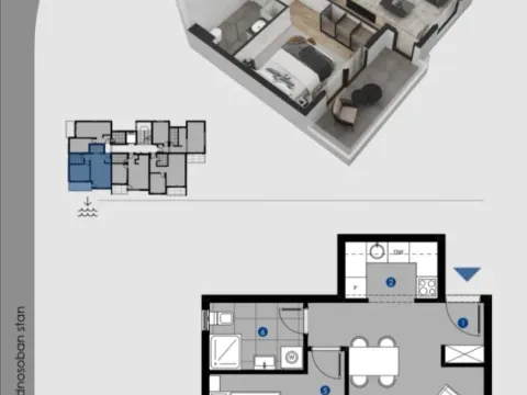 Sale, one bedroom apartment, 53m², Dobre Vode, Bar - image 4