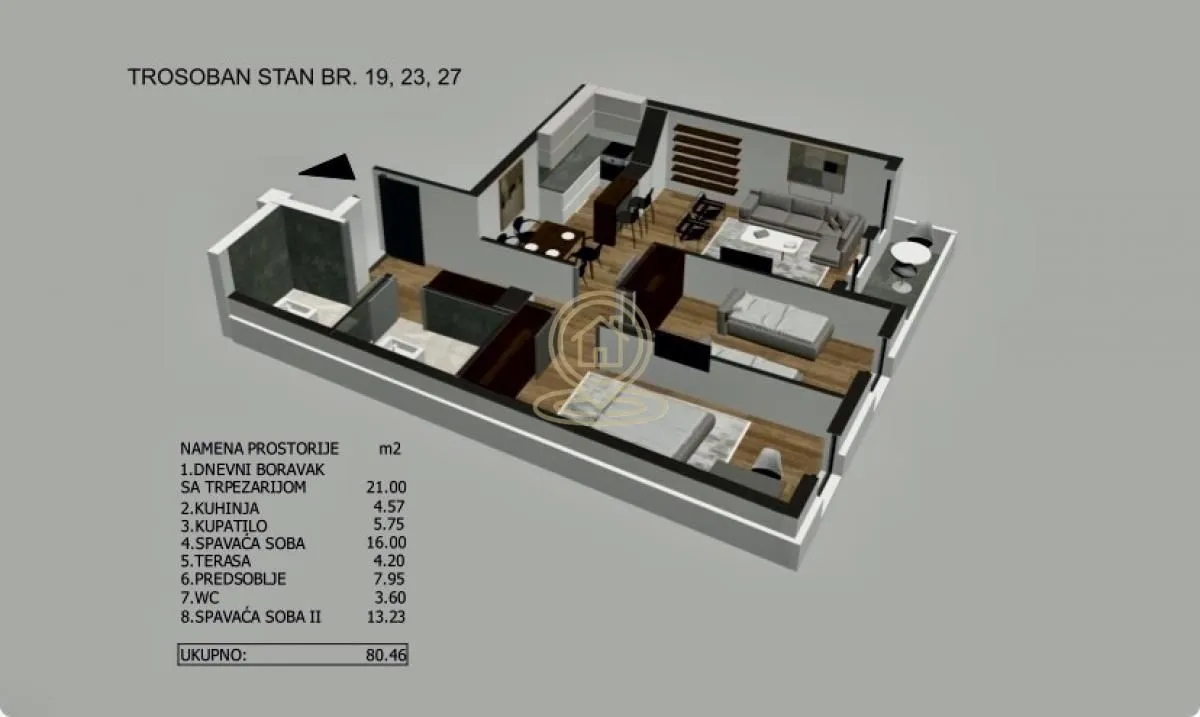 Prodaja, trosoban stan, 76m², Medijana, Niš