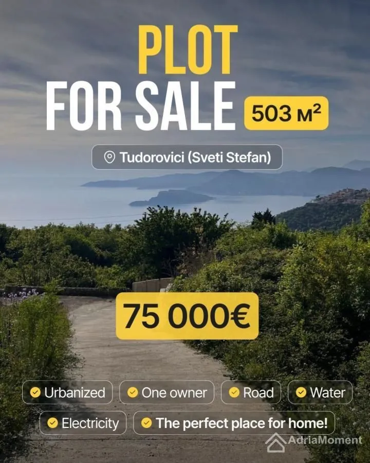 Sale, land lot, 500m², Tudorovići, Budva