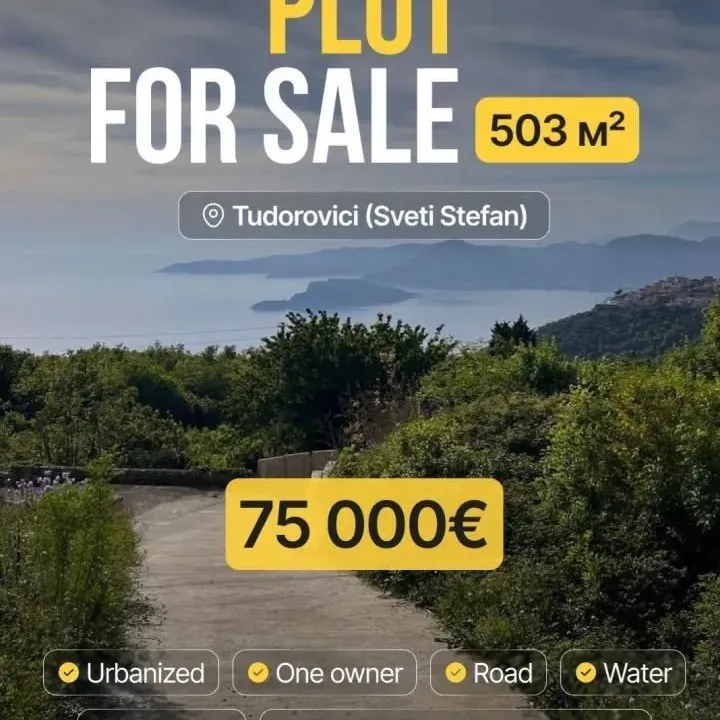 Prodaja, plac, 500m², Tudorovići, Budva